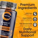Vitamin C and Zinc | High Strength Vitamin C Capsules | 1200mg VIT C and Zinc 25mg Per 2 Capsule Daily Serving | by Clearwave Health - Image 6