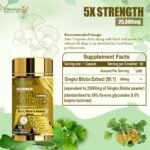 Vitaminnica Vita Gingko Biloba 5X High Strength 25000mg | Vegan Supplement | Cognitive Support, Memory, Focus & Circulation | 60 Capsules - Image 4