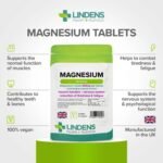 Lindens 500mg Magnesium Tablets | 90s 1-a-Day | UK Made | Tiredness, Muscle Function, Energy, Bones, Teeth, Nervous System | Letterbox Friendly | Vegan - Image 3