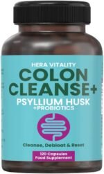 Colon Cleanse Psyllium Husk & Probiotics | Gentle Digestive Support for Constipation, Bloating Relief & Gut Health | 120 Vegan Capsules HERA VITALITY - Image 7