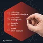 Maca Root Capsules for Women and Men with L-Arginine, B6, B12 and Zinc - Hormonal Balance, Anti-Stress, Energy Booster - 240 Capsules for 2 Months - Organic Supplement, German Quality- Vitamaze - Image 3