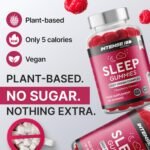 INTENSE Wellness Sleep Gummies for Adults UK - Valerian Root, Ashwagandha, Magnesium & L-Theanine Night Time Support for Restful Evenings - Vegan, Sugar Free Raspberry Flavour - 60 Count - Image 5