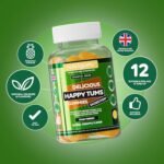 Happy Tums Probiotic Complex Gummy | 1.125 Billion CFU Triple Strain Probiotics, Vitamin C, B3, B5, B6 & Chamomile 1000mg | Pineapple Flavour | 60 Vegan Gummies | Gut & Digestive Health by NUTRIGUMS® - Image 3