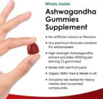 Ashwagandha Gummies 1200mg – High Strength 5% Withanolides - Real Fruit Juice, No Artificial Colours or Flavours – Pure Ashwagandha Root Extract, 60 Vegan Gummys, Gluten Free, UK Made by New Leaf - Image 3