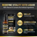Shilajit, Ashwagandha & Lions Mane Liquid Drops - 60ml Coconut Flavour - Natural Adaptogenic Supplement for Energy, Focus & Vitality - Plant-Based Complex for Men - Pack of 1 - Image 4