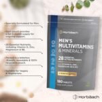 Multivitamin Tablets for Men | 180 Count | 28 Essential Nutrients | with Zinc, Magnesium, Vitamin D3, B12 and More! | Vegan Supplement | by Horbaach - Image 3