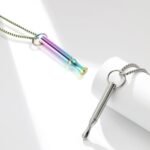LIAMGUS 2 Pcs Breathing Necklace for Stress Relief, Anxiety Support, and Meditation (Colorful + Silver) - Image 3