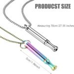 LIAMGUS 2 Pcs Breathing Necklace for Stress Relief, Anxiety Support, and Meditation (Colorful + Silver) - Image 4