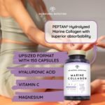 Marine Collagen & Hyaluronic Acid | 150 Caps, 75 Days | PEPTAN Collagen Supplements for Skin Care, Hair & Joints | with Magnesium, Vitamin C. Anti Aging Effect. EU. N2 Natural Nutrition - Image 4