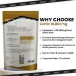 Garlic 10000mg High Strength Supplements Nutrition for Blood Pressure Support, Improved Heart Health, and Robust Immune System — Pack of 120 Healthcare Tablets - Image 4