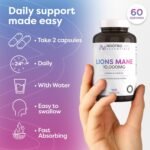 Nootro Labs Essentials Lion's Mane Capsules (60 servings), 10000mg Lions Mane Supplement With Vitamin B Complex to Support Focus and Brain Function - Image 5