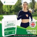 Ginkgo Biloba Plus Complex – Nootropic Brain Health Supplement with Bacopa Monnieri, L-Theanine & More - Vitamins & Minerals for Focus Supplement - Memory & Stress Relief – 60 Vegan Capsules - Image 3