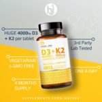 HOWARD & JAMES Vitamin D3 4000iu Plus Vitamin K2 100ug 120 High Strength Vegetarian Tablets - Image 5