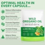 Oregano Oil 120 Softgels - 6000mg 2-in-1 Strength with 300mg Organic Cold-Pressed Oregano & 200mg Black Seed Oil | Non-GMO, Gluten Free Herbal Supplement | Respiratory & Immune Support - Image 3