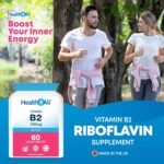 Health4All Vitamin B2 Riboflavin 100mg 60 Tablets - Energy, Stress and Migraine Support, Contributes to Reduction of Tiredness & Fatigue, Vegan, Gluten-Free Vitamin B2 100mg Supplement | Made in UK - Image 4