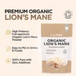 Organic Lions Mane Mushroom Powder, Brain Support & Focus High Strength Full-Spectrum Supplement for Mental Performance - 100g by Inner Vitality - Image 3