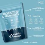 Hybrid Health Probiotic & Prebiotics Complex | 60 Vegan Capsules | 100 Billion CFU | Advanced Strength Probiotics with 20 Diverse Strains | Pre & Probiotics for Women and Men - Image 3