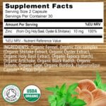 Organic Zinc Whole Food Supplement Certified by Soil Association - 1 Month Supply - Vegan - Image 3