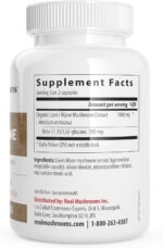 Real Mushrooms Lion’s Mane Capsules - Organic Lions Mane Mushroom Extract for Cognitive Function & Immune Support - Brain Supplements for Memory and Focus - Vegan Mushroom Supplement, 300 Caps - Image 6