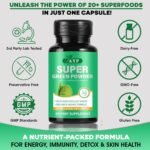 Advanced Superfood Powder 60 Softgel Capsules – Organic Premium Super Greens Blend with Ashwagandha KSM-66, 20+ Natural Nutrient-Rich Ingredients for Immunity and Energy | Vegan, Non-GMO - Image 3