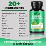 Advanced Superfood Powder 60 Softgel Capsules – Organic Premium Super Greens Blend with Ashwagandha KSM-66, 20+ Natural Nutrient-Rich Ingredients for Immunity and Energy | Vegan, Non-GMO - Image 4