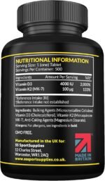 Vitamin D3 K2-500 Micro Tablets - 16 Month Supply - Vitamin d3 4000 iu and k2 100μg (MK7) - Vegetarian and UK Manufacture - Supports Immune Sytem & Bone Health - Image 3