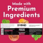 Mushroom Complex Supplement for Focus - Premium Brain Supplement with Ashwagandha, Turmeric, Reishi, & Gotu Kola for Focus & Memory Support - for Women & Men by B-Yond Performance, 60 Capsules - Image 3