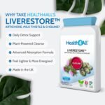 Health4All Liverestore Liver Cleanse Detox and Repair Capsules, Milk Thistle (80% Silymarin), Artichoke and Choline, 60 Capsules, Vegan Liver Health Support Supplement, 2 Month Supply | Made in UK - Image 3