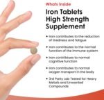 Gentle Iron Tablets 28mg High Strength Ferrous Fumarate Iron - Vegan Iron Supplements for Men and Womens Health - Reduction in Tiredness and Fatigue, Supports Immune, Health and Energy - Image 3