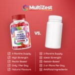 Multivitamin 120 Gummies (4 Months Supply) -Raspberry Flavour Adult Gummies with 11 Vital Vitamins & Minerals - High Strenght- Vitamin D, Zinc, Vitamin C + B - Health + Immune Support - Image 4