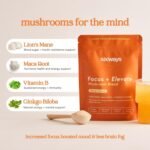 Sixways Focus and Elevate, Lion's Mane Supplement, Mango Flavour, Vitamin B12, 30 Servings (150g), Maca Root, Mushroom drink, Vegan, Nootropics Drink, Productivity Drink - Image 3