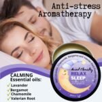 100% Natural Sleep Balm Softens Skin Whilst relaxing, Sleep Rub on The Temples or Pulse Points, Lavender, Bergamot and camomile essential oil & valerian root in balm for good night sleep aid - Image 3