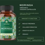 Aduna Organic Moringa Capsules 1500mg | 100% Pure Moringa Leaf for Energy, Immunity & Focus | Natural Plant-Based Food Supplement for Tiredness, Recovery & Breastfeeding | 180 Vegan Capsules - Image 3