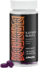 APMZEE Saffron Sleep X Gummies | 60 Vegan Gummies | Restful Sleep, Stress & Mood Support | With Saffron, Chamomile, Lemon Balm, Zinc & Vitamin B6 | Natural Mixed Berry Flavour | Relaxation & Nighttime - Image 2