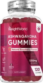 Ashwagandha Gummies 1200mg - 120 Gummies - 2 Months Supply - Tasty Natural Raspberry Flavour - 2 per Day - Ashwagandha Root Extract Supplement - Vegan, Non-GMO, Gluten-Free & Travel-Friendly - Image 2