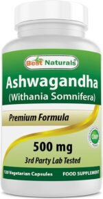 Best Naturals Ashwagandha 500 mg 120 Capsules - Known as Withania Somnifera - Image 2