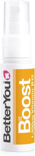 BetterYou Vitamin B12 Oral Spray, High Strength Methylcobalamin Supplement, 1200mg per dose to Boost Energy, Natural Apricot Flavour, 48-Day Supply - Image 2