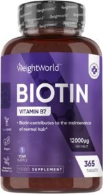 Biotin Tablets - 365 Vegan Tablets - 1 Year Supply - 1 Tablet-a-Day - 12000mcg Biotin Supplements - Vitamin B7 Supplement - Travel-Friendly - Non-GMO & Magnesium Stearate-Free - Image 2
