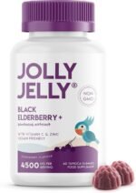 Black Elderberry Gummies 4500mg with Vitamin C & Zinc - Immune Support Wild European Sambucus 30:1 Elderberry Extract - 60 Vegan Gummies by Jolly Jelly - Image 2
