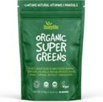 BodyMe Organic Vegan Greens Powder - Vegan Superfood Blend of Wheatgrass, Moringa, Spirulina, Ashwaganda and Other Organic Ingredients - Quick & Easy Nutrients, (30 Servings, 270g) | UK - Image 2