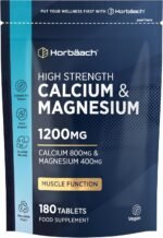 Calcium and Magnesium Tablets 1200mg | High Strength Calcium & Magnesium Complex | 180 Vegan Tablets | by Horbaach - Image 2