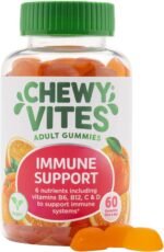 Chewy Vites Adult Immune Support, 60 Multivitamin Gummies, High Strength Vitamin D, Vitamin B6, B12, C, Zinc, Selenium, 2 Months Supply, Real Fruit Juice, Vegan, Orange Flavour - Image 2