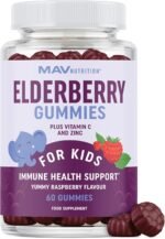 Elderberry Gummies for Kids 50mg with Vitamin C & Zinc for Healthy Immune Support | Raspberry Flavour | Designed for Ultimate Health & Wellness | Gluten-Free, Non-GMO & Natural Flavours | 60 Gummies - Image 2