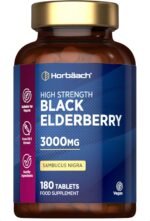 Elderberry Supplement 3000mg | Black Sambucus Nigra Tablets | High Strength Extract | 180 Vegan Tablets | by Horbaach - Image 2