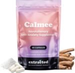 Extracted Calmee Natural Calm & Relaxation Support Supplement - 30-Day Supply - with Ashwagandha, Lactium, Holy Basil & Vitamin B6 for Normal Psychological Function, 60 Vegetarian Capsules - Image 2