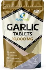 Garlic 10000mg High Strength Supplements Nutrition for Blood Pressure Support, Improved Heart Health, and Robust Immune System — Pack of 120 Healthcare Tablets - Image 2