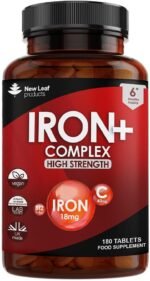 Gentle Iron Tablets Complex -Enriched with B12 & Vitamin C - Iron Supplements for Woman and Men - Ferrous Fumarate Energy Tablets Reduction in Tiredness and Fatigue (6 Months Supply) High Strength - Image 2