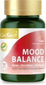 GinSen Strong Mood 150 Capsules, Natural Balance, Ovulation Support & Stress Management, Vegan Approved Supplement, Herbal Extract&Vitamins Made in UK - Image 2