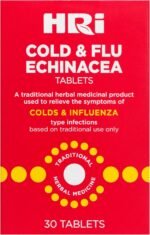 HRI Cold and Flu Echinacea - 30 Tablets. to Relieve The Symptoms of Colds and Flu Type Infections. 338 to 450 mg of Echinacea Purpurea. 1 Pack - Image 2