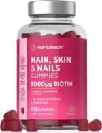 Hair Skin and Nails Vitamins | 5000mcg Biotin | Hair Growth Vitamins | with Added Zinc, Vitamin C, E & More! 60 Vegan Gummies | Supplement for Women and Men | by Horbaach - Image 2